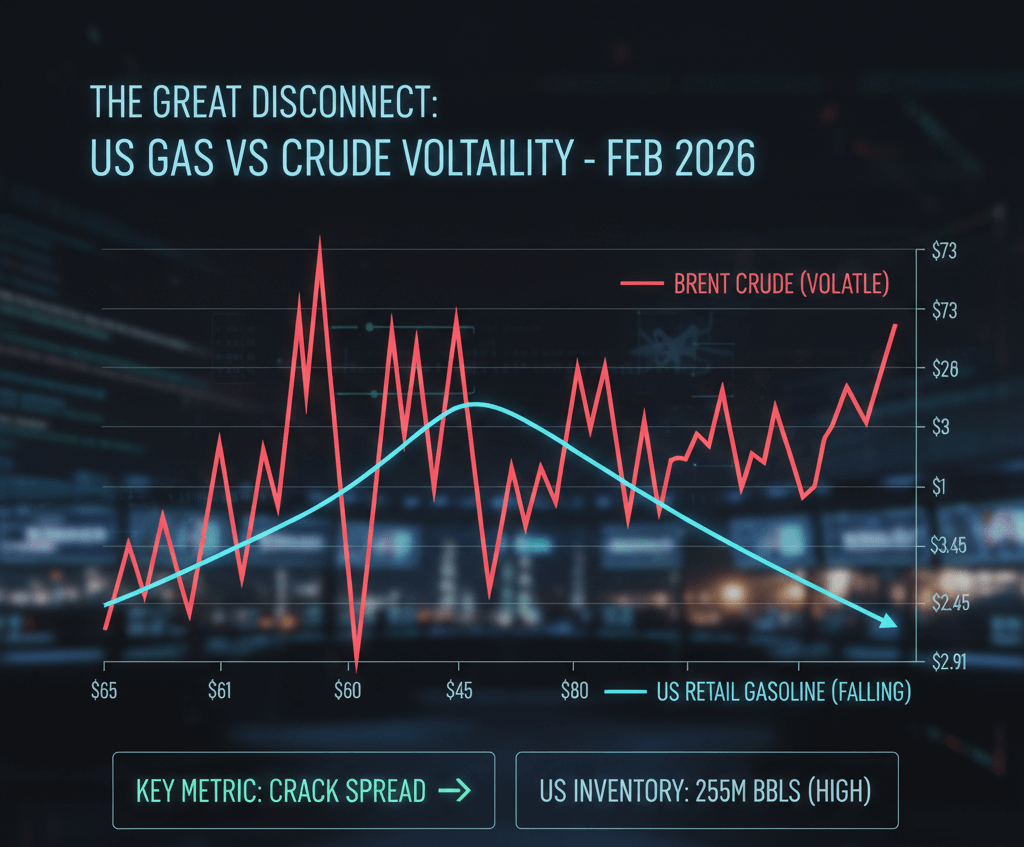 Why gas prices are falling while crude stays volatile